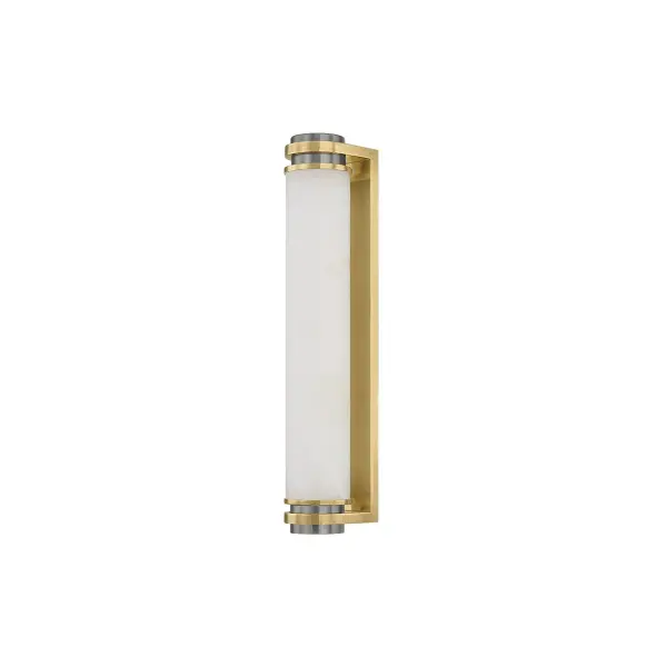 The Sorrento LED sconce combines timeless minimalist design with the organic beauty of natural alabaster. Its slim geometric profile and warm integrated LED make it ideal for modern bathrooms and powder rooms seeking understated sophistication.