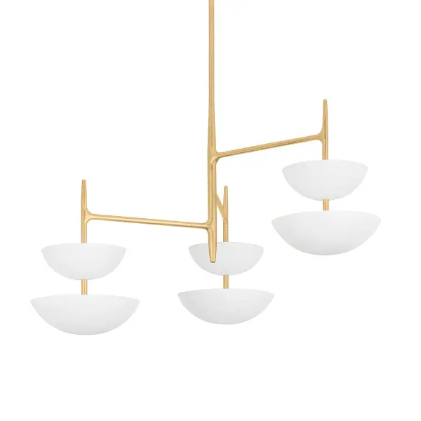 Evander 6-Light LED Chandelier in Vintage Gold Leaf