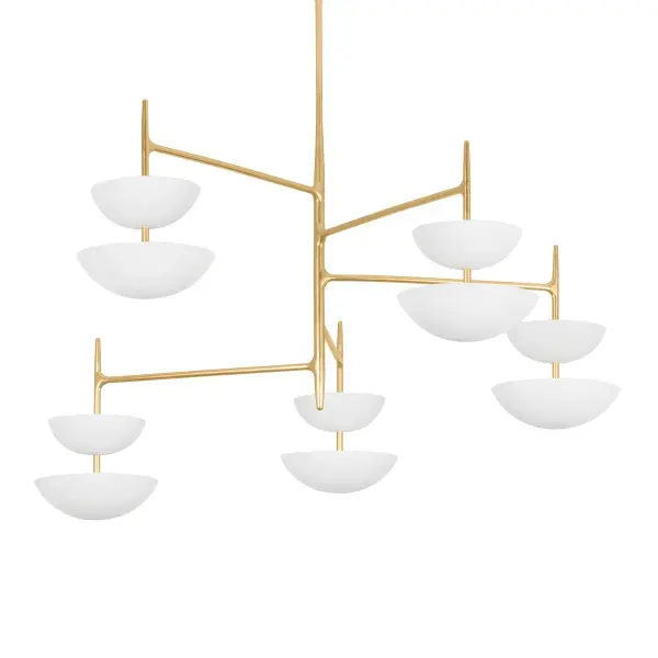 Evander 10-Light LED Chandelier in Vintage Gold Leaf