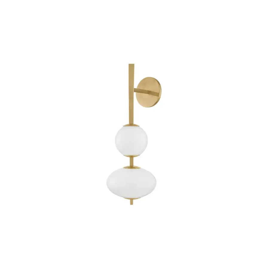 Charoite LED Wall Sconce in Vintage Brass