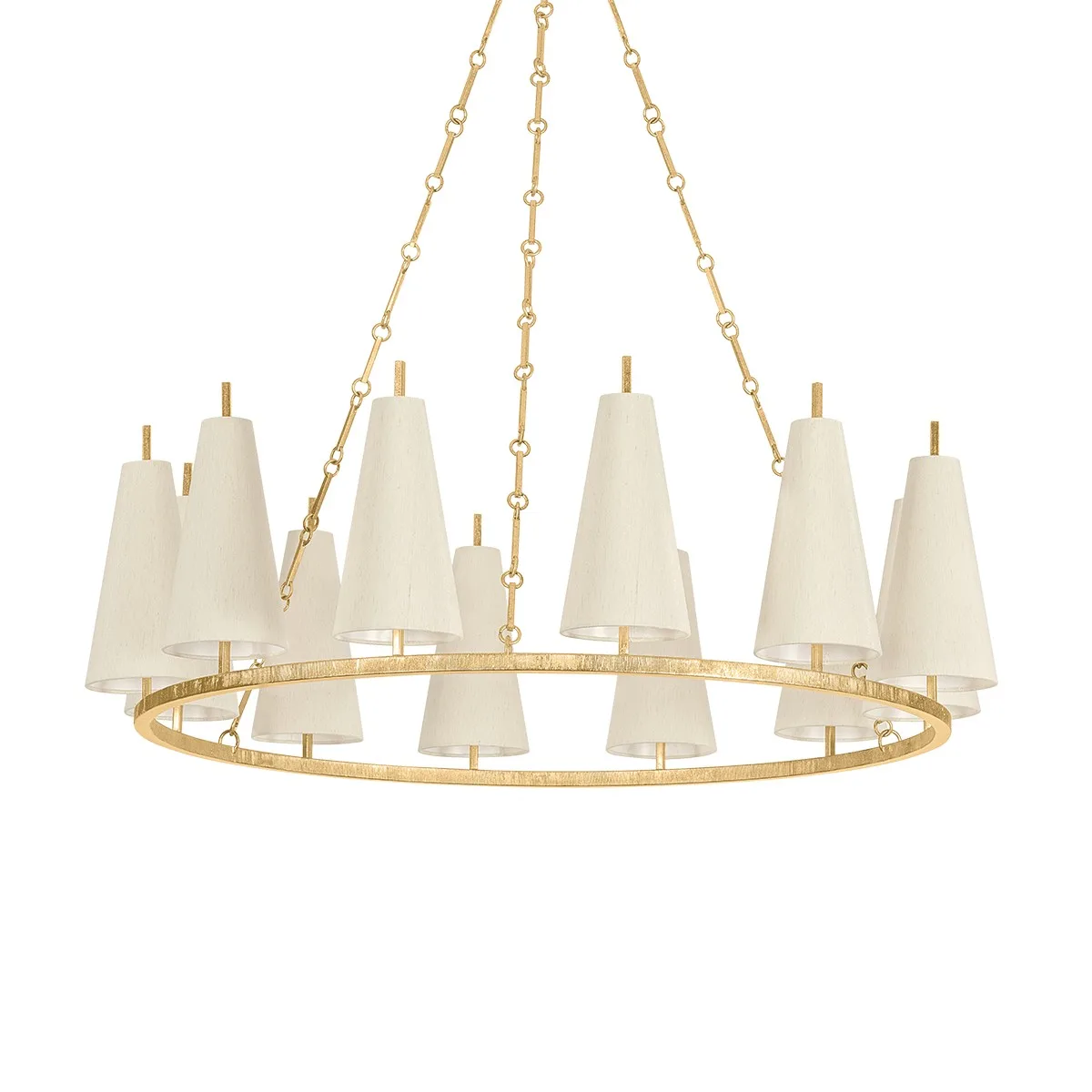Tirana 12-Light Chandelier in Vintage Gold Leaf