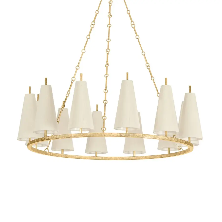Tirana 12-Light Chandelier in Vintage Gold Leaf