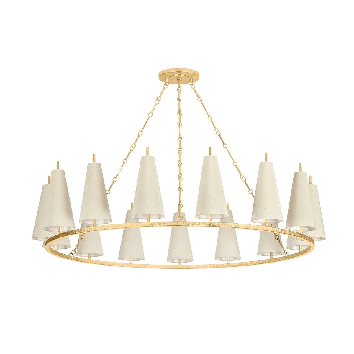 Tirana 15-Light Chandelier in Vintage Gold Leaf