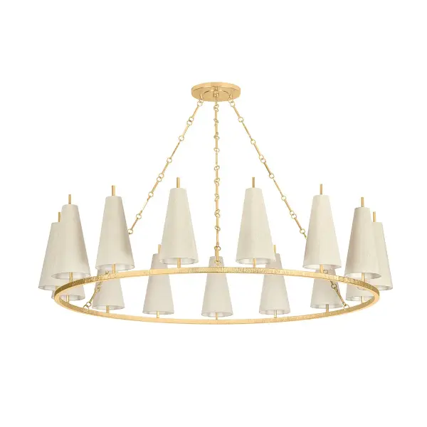 Tirana 15-Light Chandelier in Vintage Gold Leaf