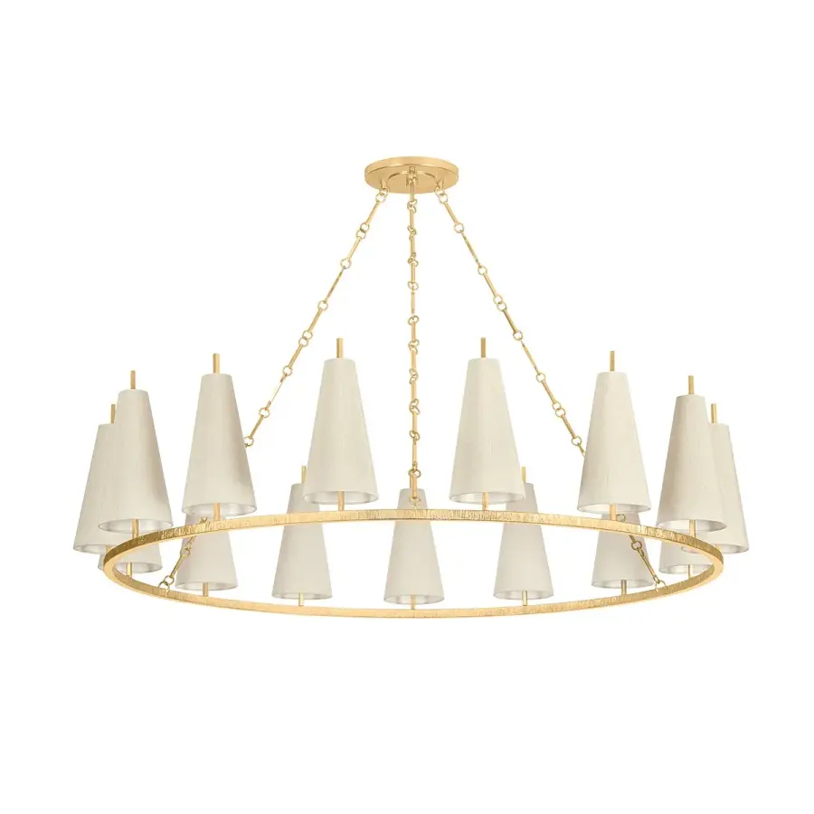 Tirana 15-Light Chandelier in Vintage Gold Leaf