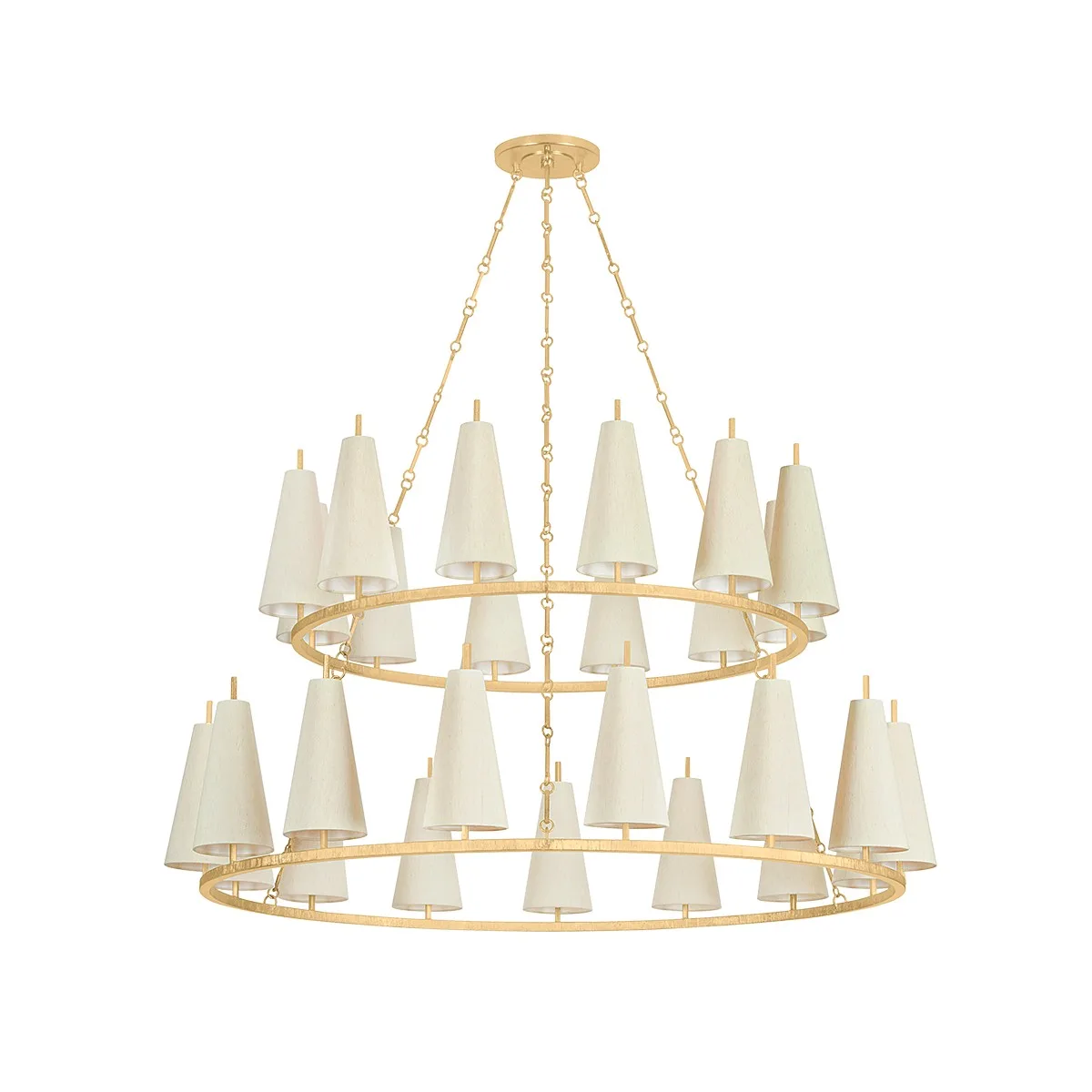 Tirana 27-Light Chandelier in Vintage Gold Leaf