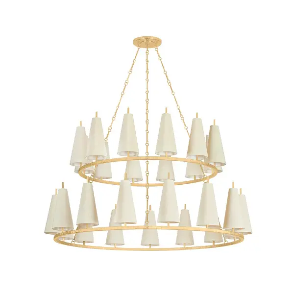 Tirana 27-Light Chandelier in Vintage Gold Leaf