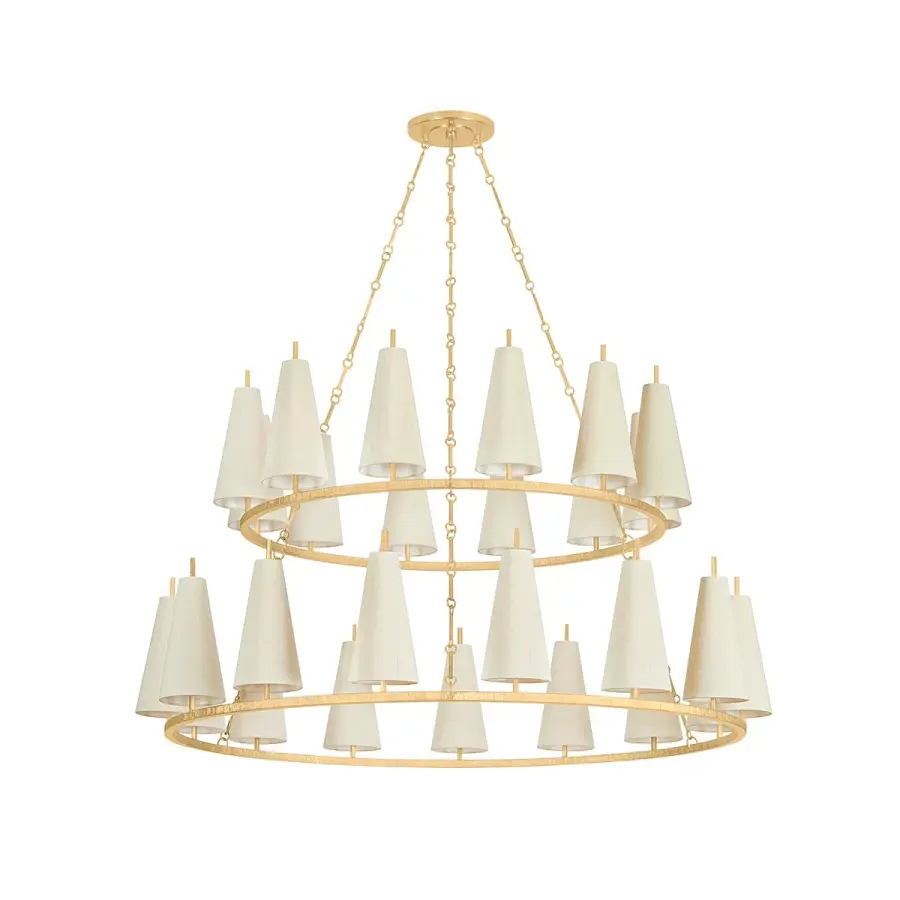 Tirana 27-Light Chandelier in Vintage Gold Leaf