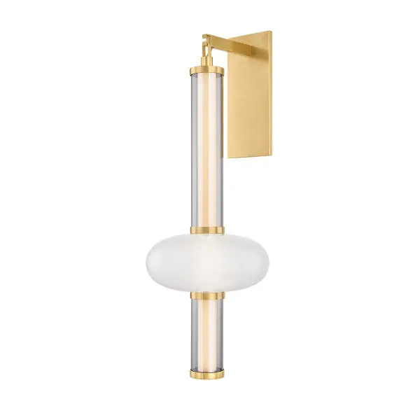 The Corbin LED Wall Sconce combines artistic glass layering with integrated LED technology. Its windchime-inspired silhouette features clear and tinted ombre glass tubes that create a stunning illuminated display, perfect for modern interiors.