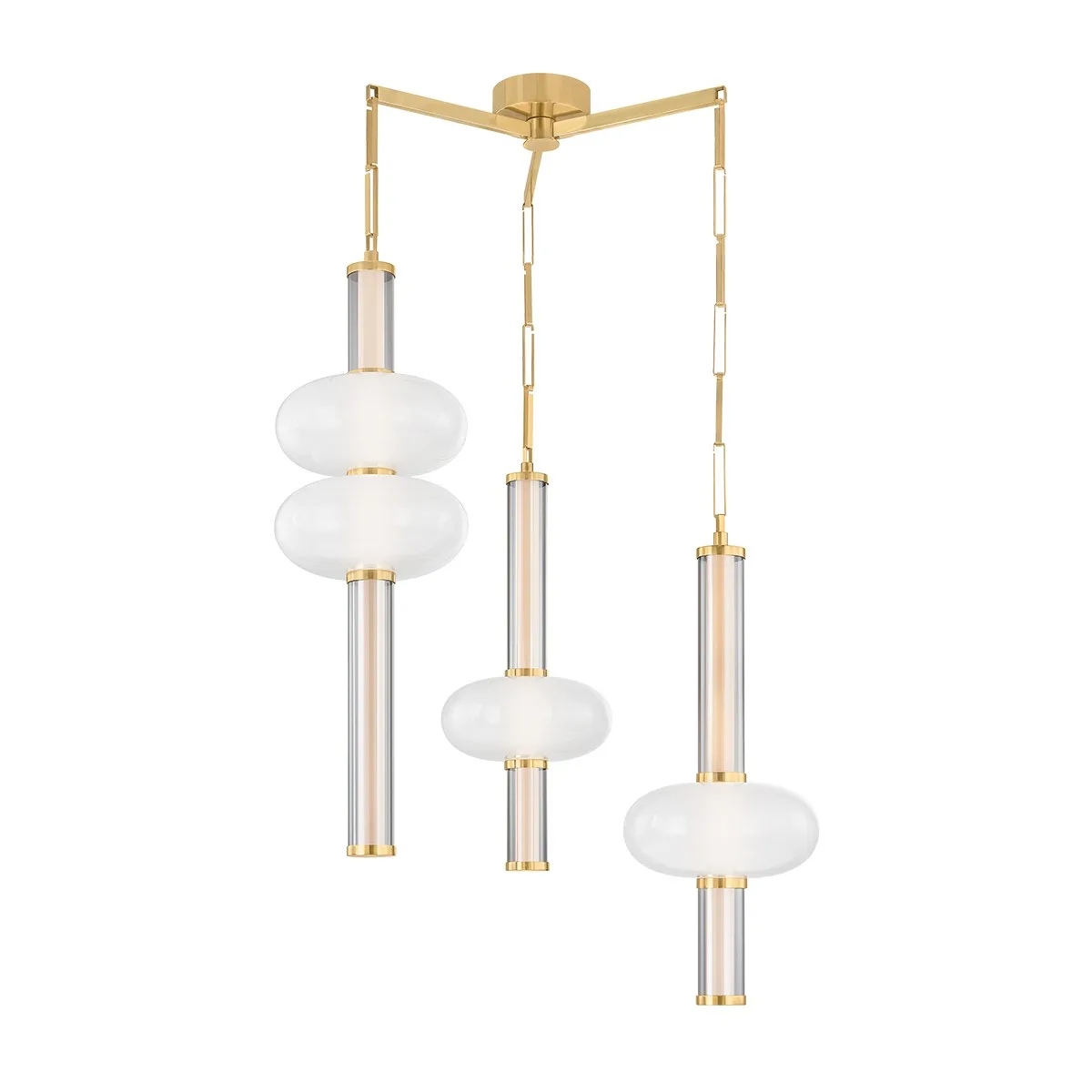 Corbin LED Chandelier in Vintage Brass