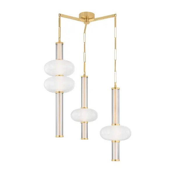 Corbin LED Chandelier in Vintage Brass