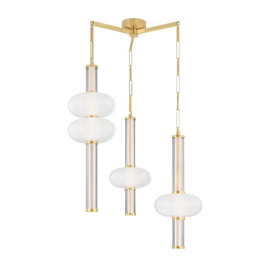 Corbin LED Chandelier in Vintage Brass