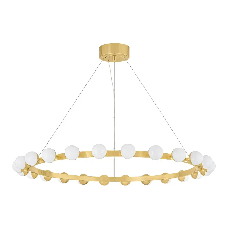 Linus LED Chandelier in Vintage Brass