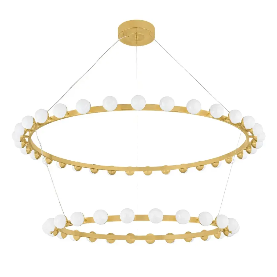 Linus LED Chandelier in Vintage Brass