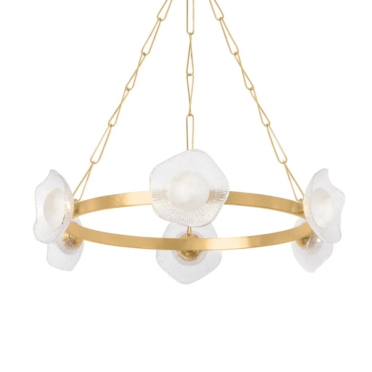 Almandine LED Chandelier in Vintage Gold Leaf