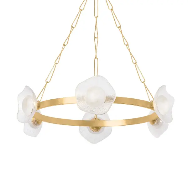 Almandine LED Chandelier in Vintage Gold Leaf