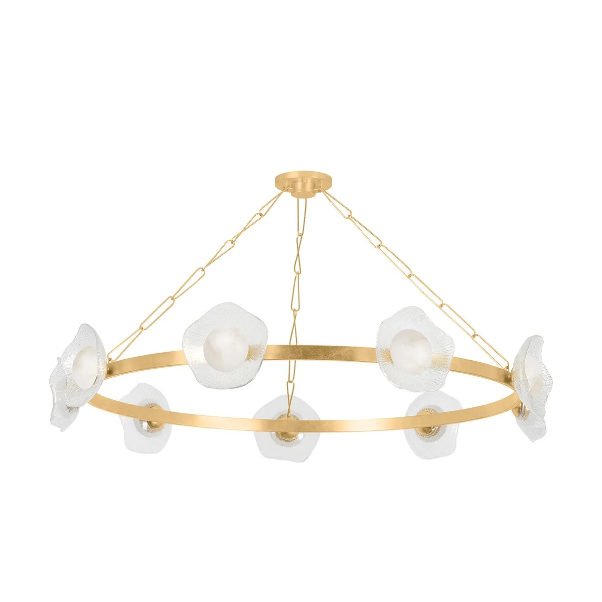 Almandine LED Chandelier in Vintage Gold Leaf