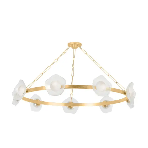 Almandine LED Chandelier in Vintage Gold Leaf