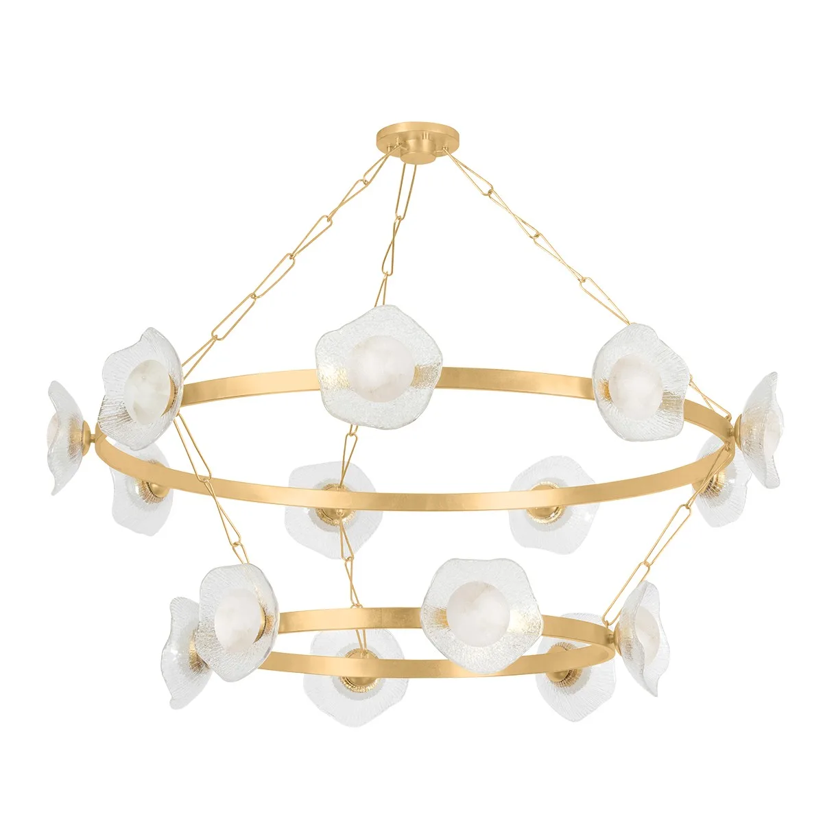 Almandine 15-Light LED Chandelier in Vintage Gold Leaf