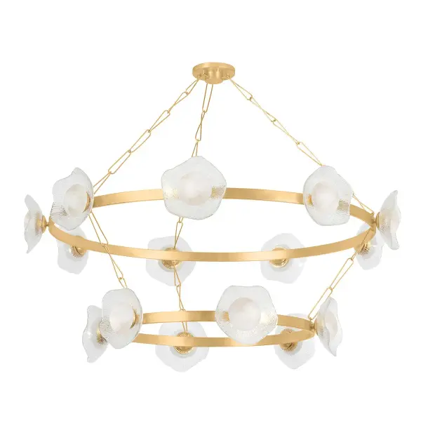 Almandine 15-Light LED Chandelier in Vintage Gold Leaf