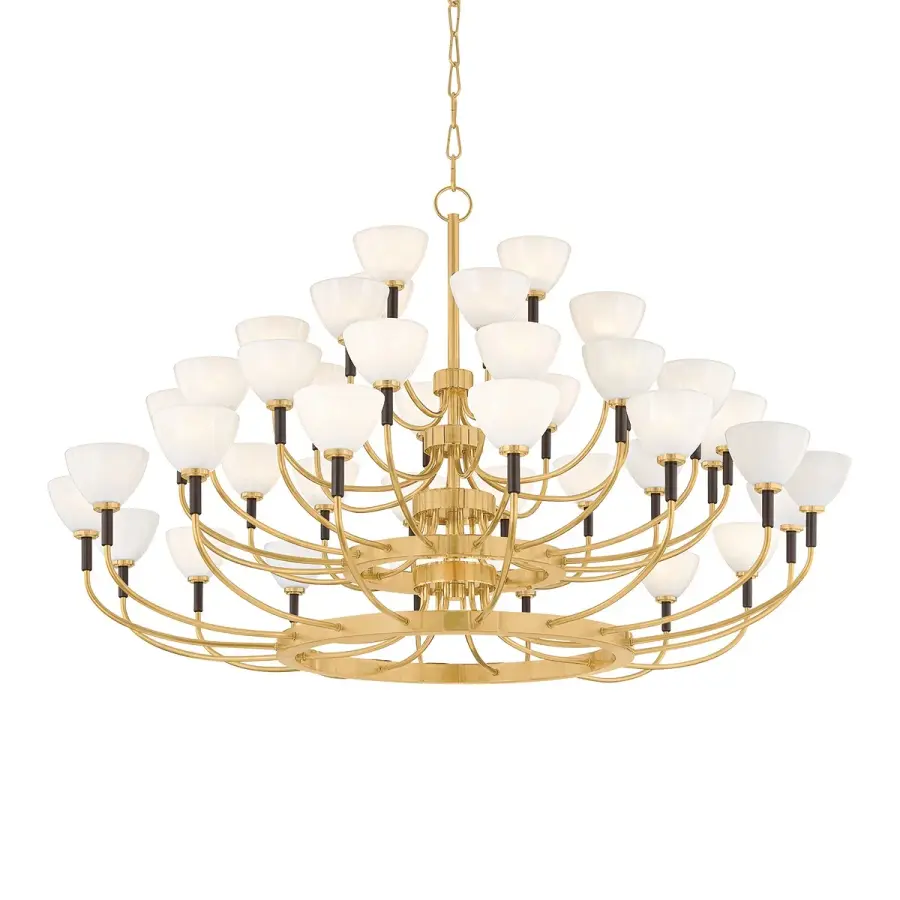 Brahma 44-Light LED Chandelier in Vintage Brass