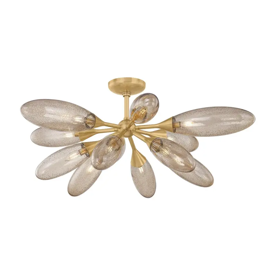 Cordoba 12-Light Semi-Flush Mount in Vintage Brass