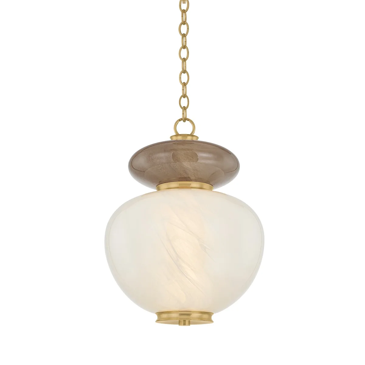 Syros LED Pendant in Vintage Brass