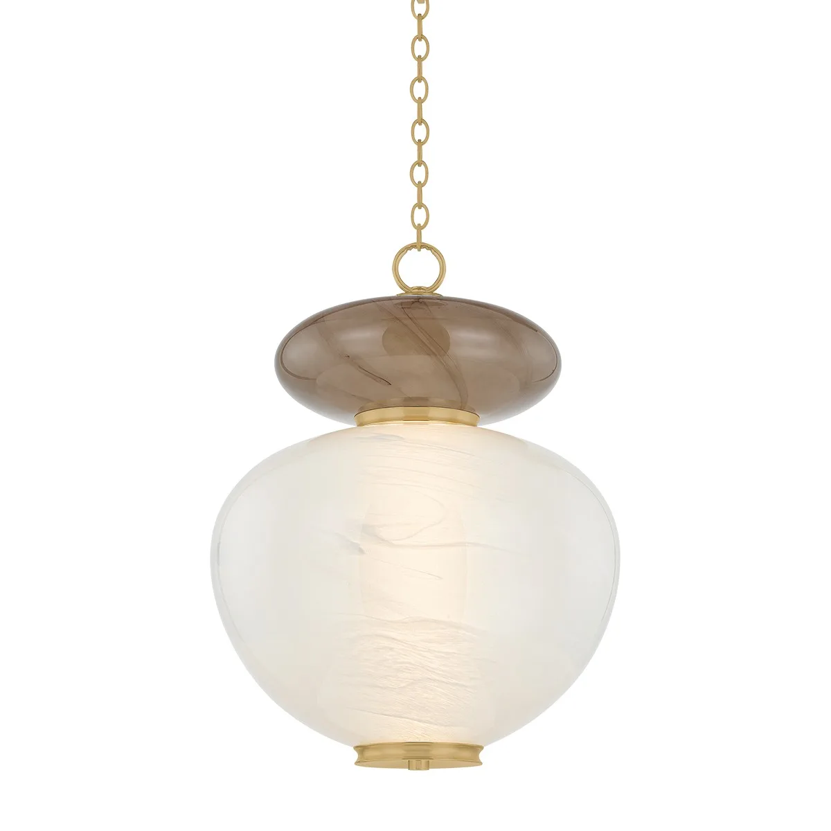 Syros LED Pendant in Vintage Brass