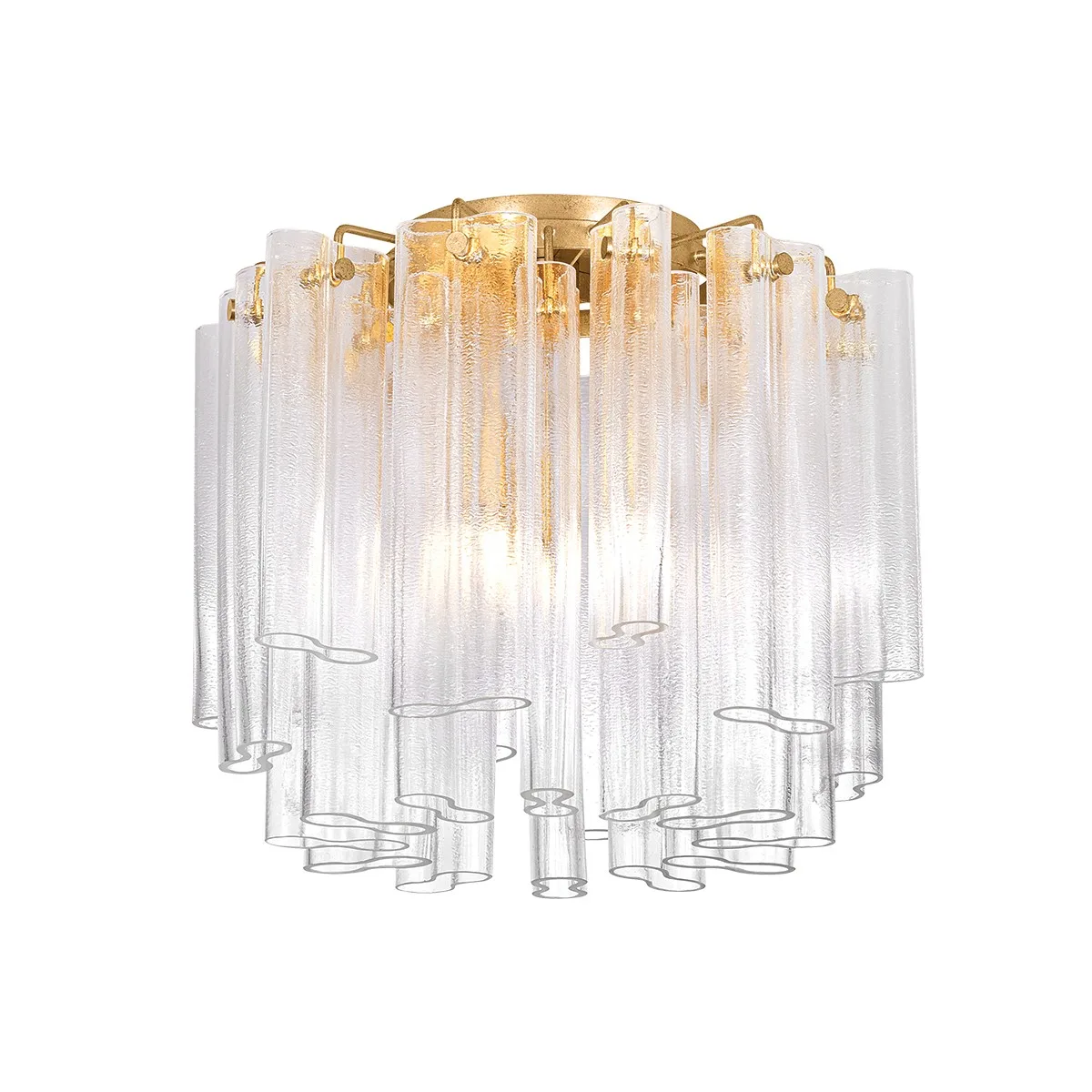 Varenna Three Light Semi Flush Mount in Vintage Gold Leaf