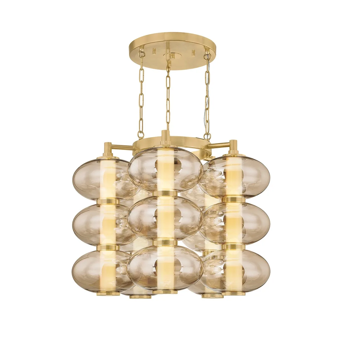 Toulouse LED Chandelier in Vintage Brass
