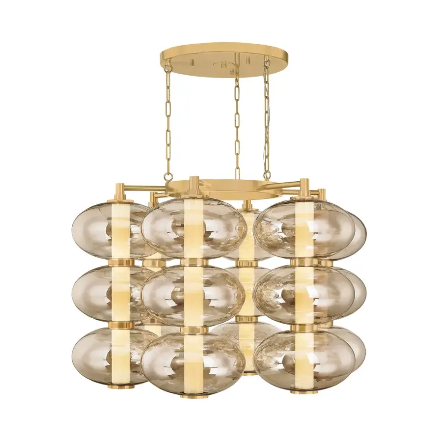 Toulouse LED Chandelier in Vintage Brass