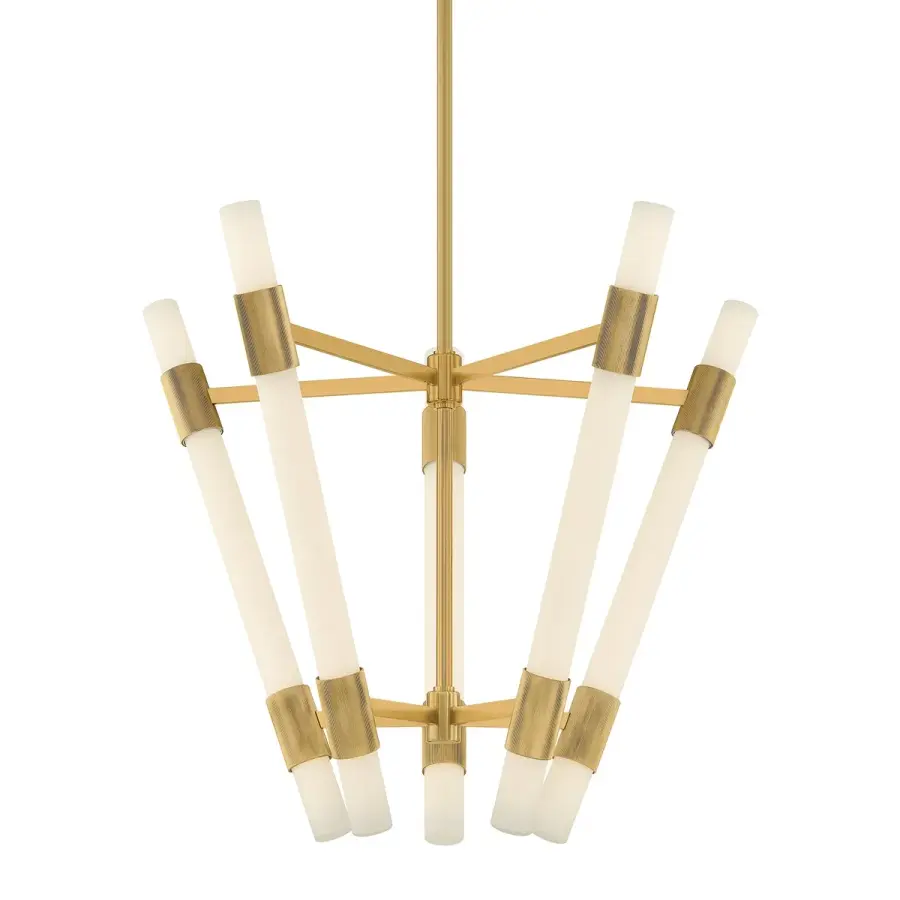 Krakow LED Chandelier in Vintage Brass