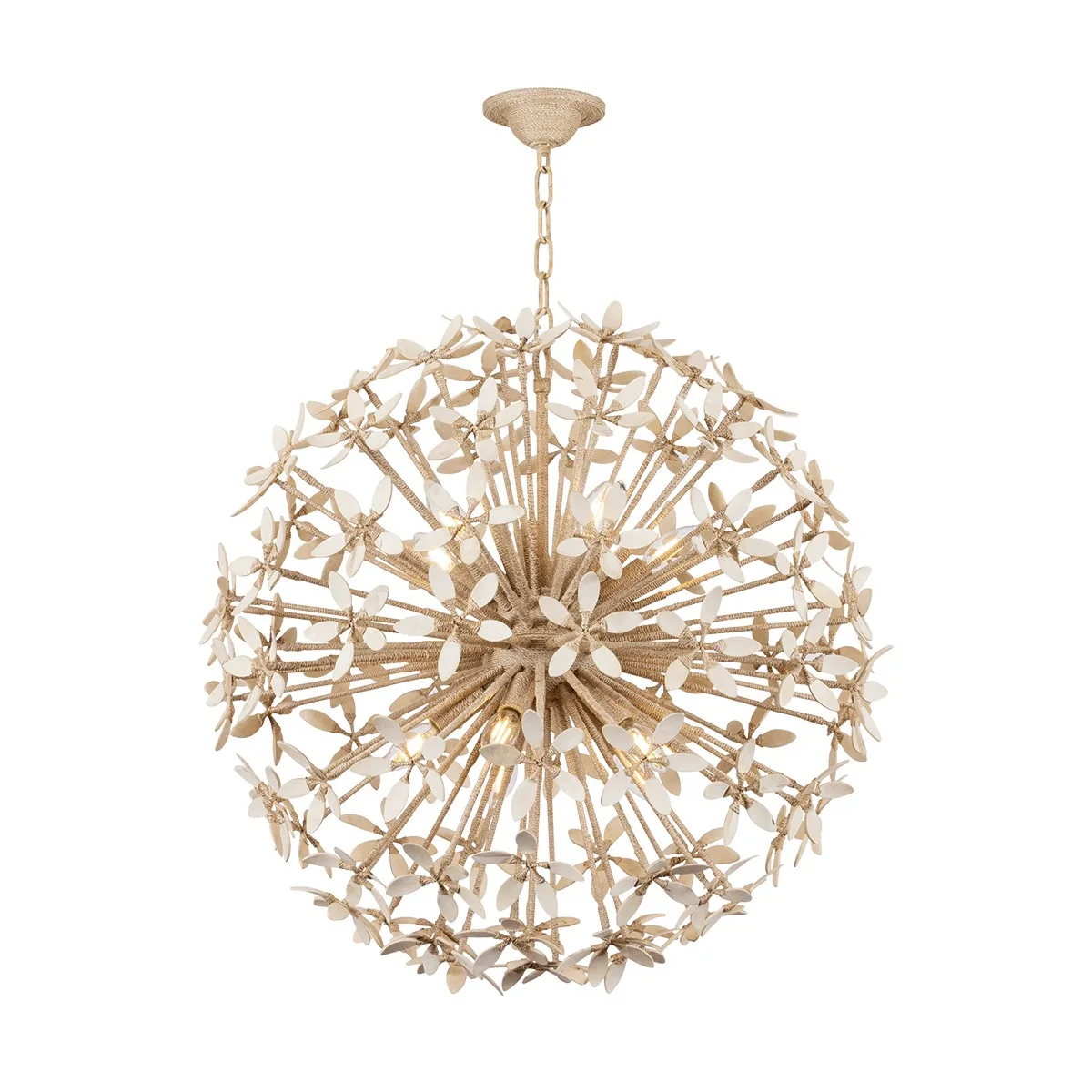 Corfu 10-Light Chandelier in Ivory Coco