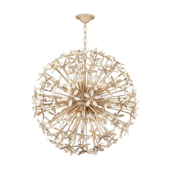 Corfu 10-Light Chandelier in Ivory Coco