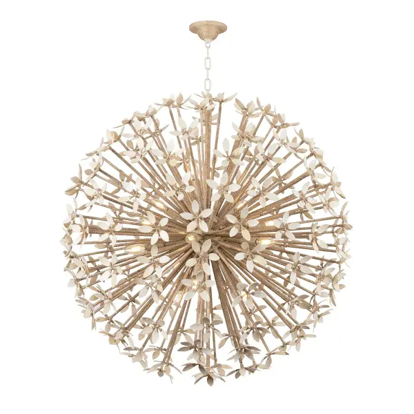 Corfu 16-Light Chandelier in Ivory Coco