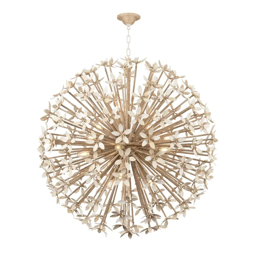 Corfu 16-Light Chandelier in Ivory Coco