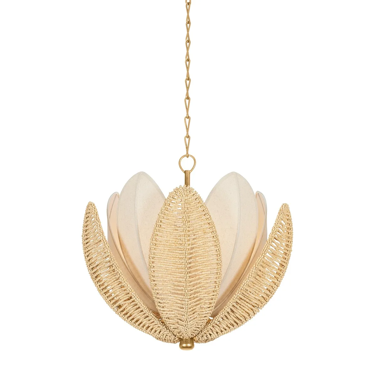 Costa Brava Five Light Chandelier in Vintage Gold Leaf