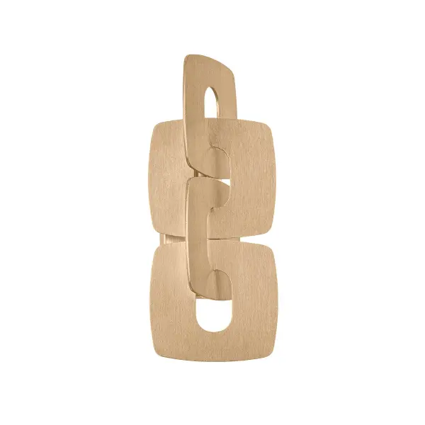 The Trentino sconce transforms a classic jewelry chain into a striking wall fixture. Its geometric silhouette conceals the light source while casting a warm wall wash, creating dramatic ambiance in contemporary spaces.