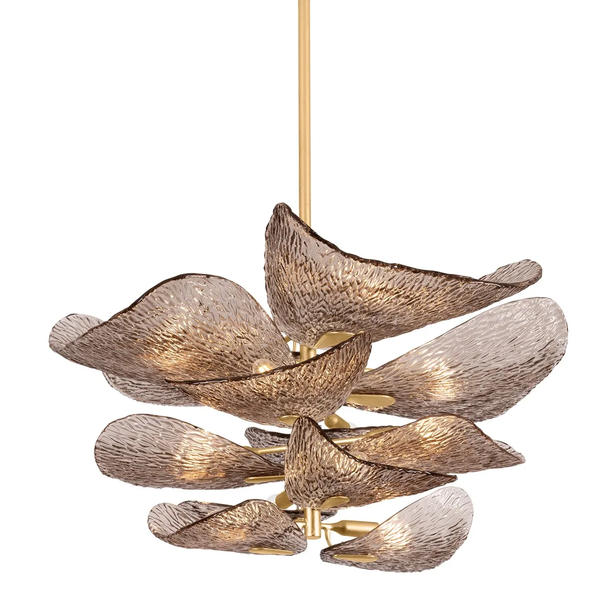 Cardiff 12-Light Chandelier in Vintage Gold Leaf