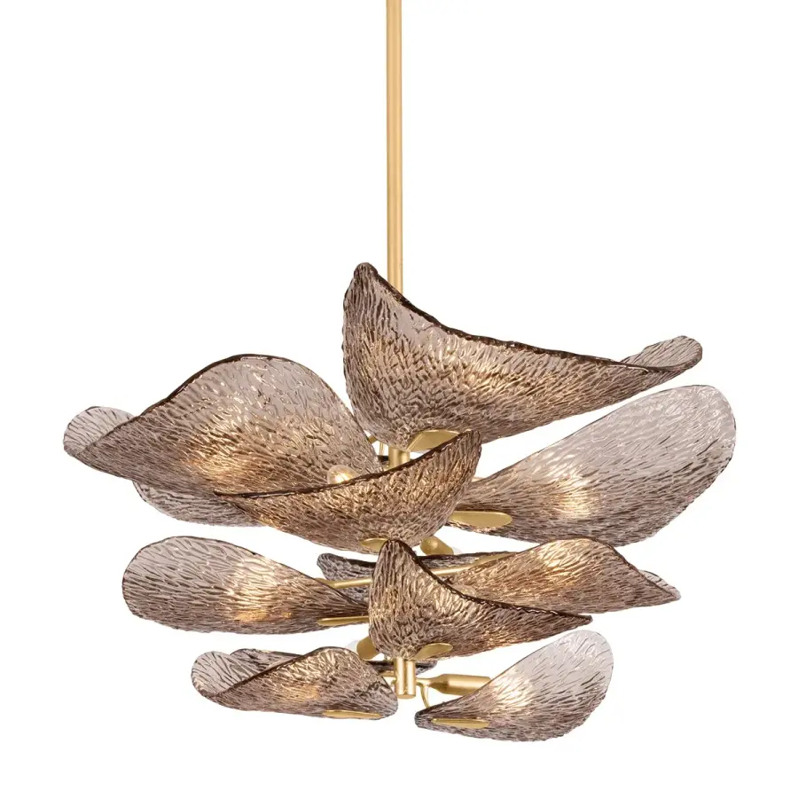 Cardiff 12-Light Chandelier in Vintage Gold Leaf
