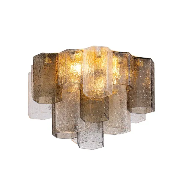 Helsinki Four Light Semi Flush Mount in Vintage Gold Leaf