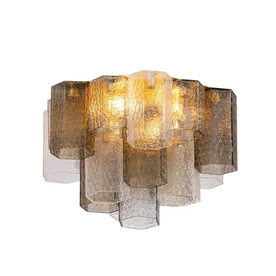 Helsinki Four Light Semi Flush Mount in Vintage Gold Leaf