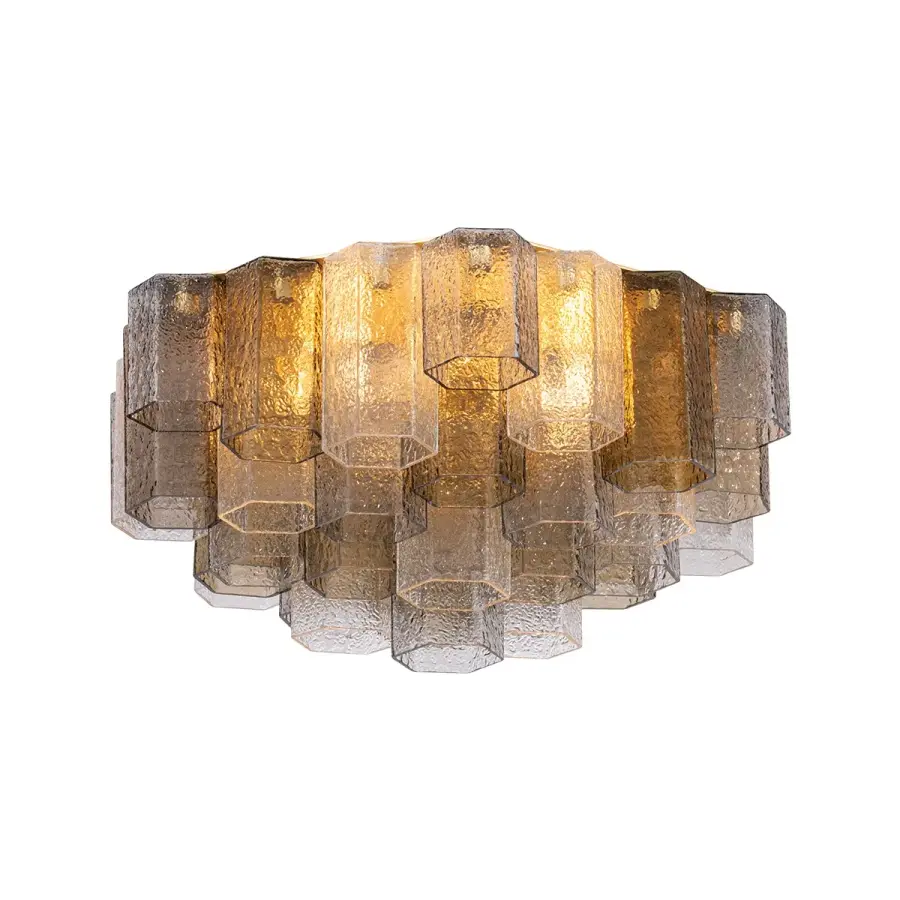 Helsinki Six Light Semi Flush Mount in Vintage Gold Leaf