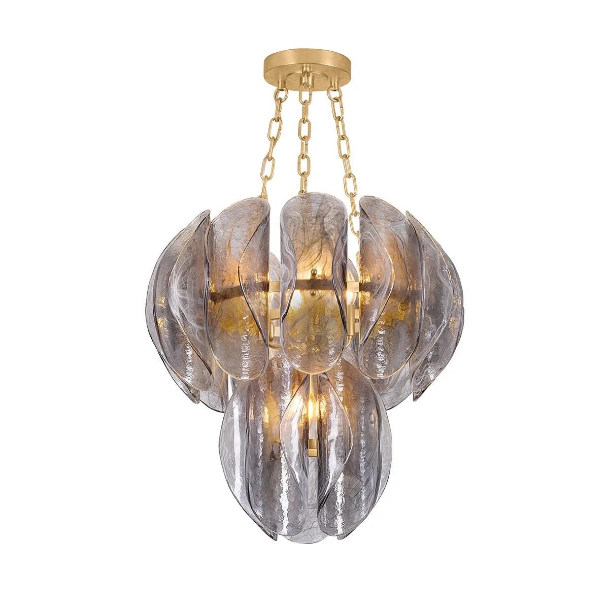 Anatase Five Light Chandelier in Vintage Gold Leaf