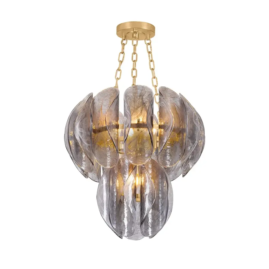 Anatase Five Light Chandelier in Vintage Gold Leaf