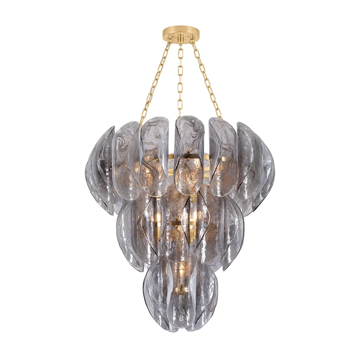 Anatase Ten Light Chandelier in Vintage Gold Leaf