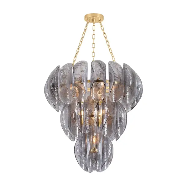 Anatase Ten Light Chandelier in Vintage Gold Leaf