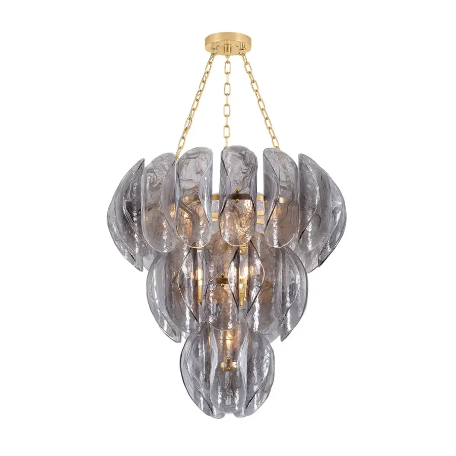 Anatase Ten Light Chandelier in Vintage Gold Leaf