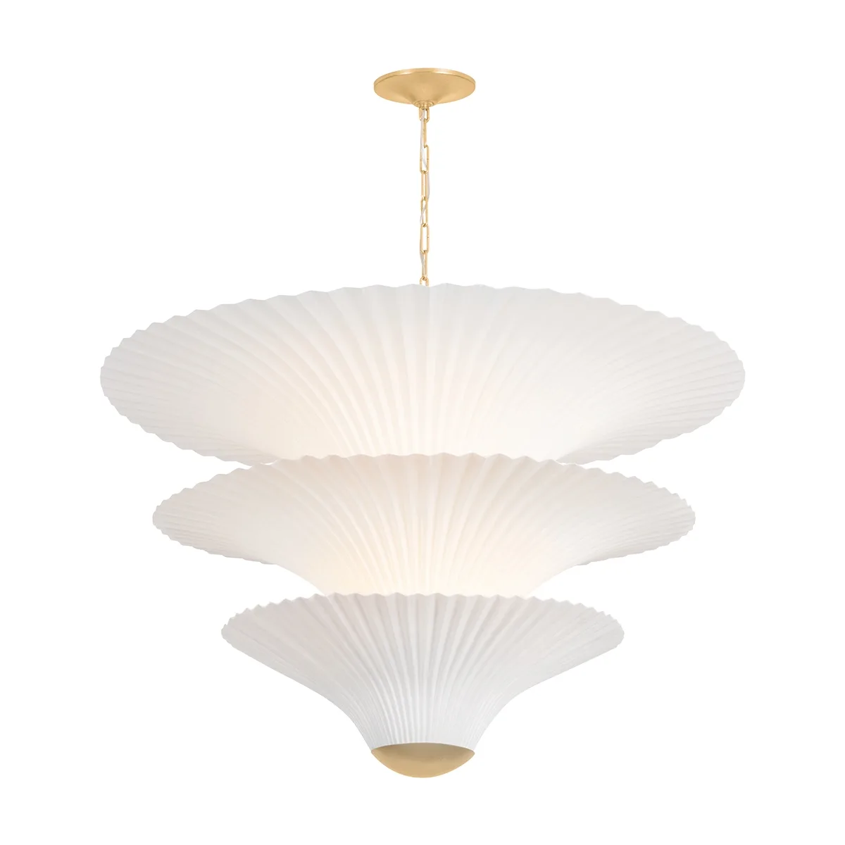 Belluno Three Light Chandelier in Vintage Gold Leaf