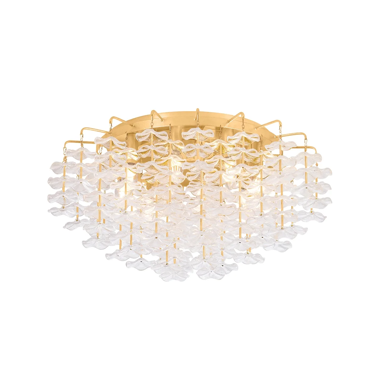 Alsace Eight Light Semi Flush Mount in Vintage Gold Leaf